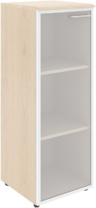 Шкаф колонка с стеклянной дверью в алюминиевой раме (L) и топом WMC 42.7(L) Бук Тиара 432х432х1184 WAVE