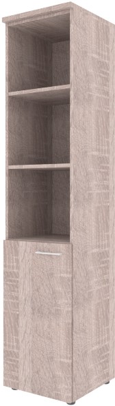 Шкаф колонка с глухой малой дверью (L) и топом XHC 42.5(L) Дуб Сонома 432х432х1955 XTEN