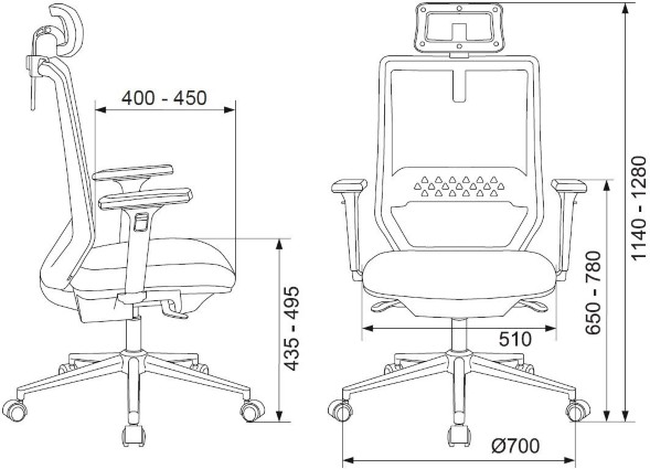 Кресло руководителя Бюрократ MC-612N-H черный