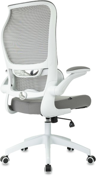 Кресло руководителя Бюрократ Sigma WH 1 серый сетка/ткань крестов. пластик пластик белый